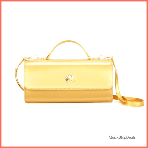 Metallic PU Leather Evening Clutch Purse with Adjustable Strap
